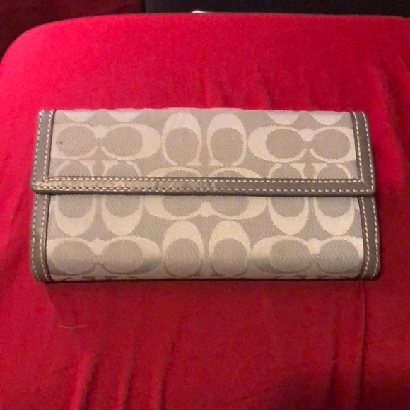 Coach Gray fabric wallet- full size checkbook - Picture 3 of 3